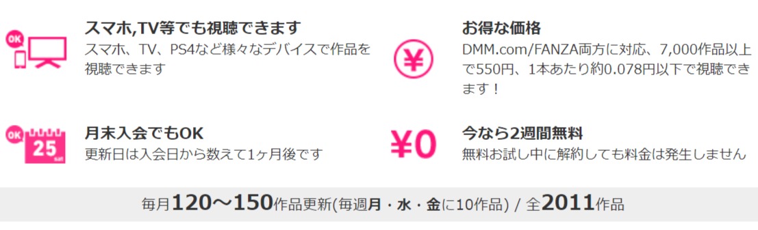 DMM見放題chライトのアダルト動画